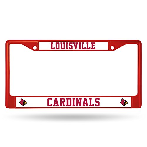 NCAA Louisville Cardinals Team Colored Chrome License Plate Frame, Red