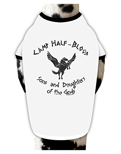 TooLoud Camp Half-Blood Sons and Daughters Dog Shirt White with Black Small