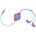 ReTrak Retractable Stereo Earbuds, Neon Pink/Blue (ETAUDNPKBU)