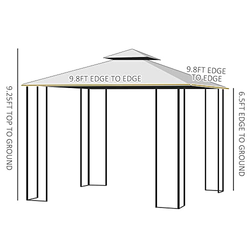 Outsunny 10' x 10' Patio Gazebo, Double Roof Outdoor Gazebo Canopy