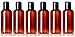 4 oz Empty Amber Plastic Boston Round Squeeze Bottles with Disc Top Flip Cap (12 pack); BPA-Free Containers For Shampoo, Lotions, Liquid Body Soap, Creams (4 ounce, Amber)