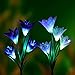 Feeke Outdoor Solar Garden Lights LED Solar Garden Decorations Lights Outdoor Path Light, In-Ground Lights, Outdoor Yard Decor Flowers for Patio Backyard Gardening Gifts (2 Packs Purple and White)