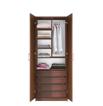 Bella Wardrobe Closet 4 Interior Drawers Double Doors Amazon