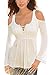 Fanala Women V Neck Long Flare Sleeve Elastic High Waist Ruffle Hem Shirt Blouse Top