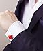 BUTTONCUFF Red & Silver Button Covers - for Your Shirts, Collars, Cuffs, Blouse and Jackets! (CS-red, 18mm)