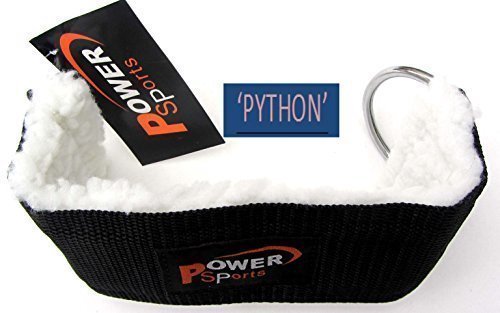 PYTHON Ankle Strap Wool Padding Sold SINGLE Cable Machine Attachment with D-Rings (Yoga, Gym Fitness,Martial Arts) For Men/Women Fitness Training