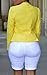 roswear Women's Ripped Denim Mid Rise Stretchy Bermuda Shorts Jeans White 2XL