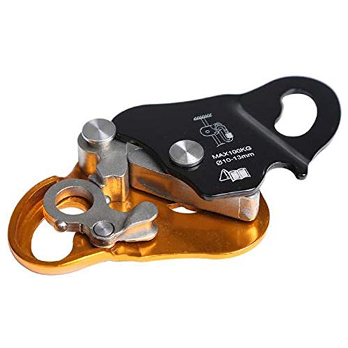 Nrpfell Magnesium-Aluminum Alloy Rope Self-Locking Device, Rope Grabber, Rock Climbing Protection Pendant