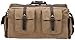 Iblue Oversized Leather Canvas Carry on Duffle Bag Large Tote Luggage Handbag 21.6 Inch #2858 (XL, khaki)