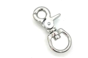JINGYI JY-Marine Stainless Steel Round Eye Trigger Snap Hook 3/4" Swivel Eye - Great for Pet Leashes,Bag Straps,Key Rings