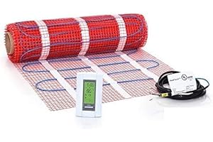 HEATTECH 15 sqft Mat Kit, 120V Electric Radiant Floor Heat Heating System w/Aube Programmable Floor Sensing Thermostat