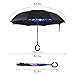 Ylovetoys Inverted Umbrella Double Layer Reverse Umbrella with C-Shaped Handle, Anti-UV Inside Out Windproof Umbrella for Car Rain Outdoor Use (Blue Flower)