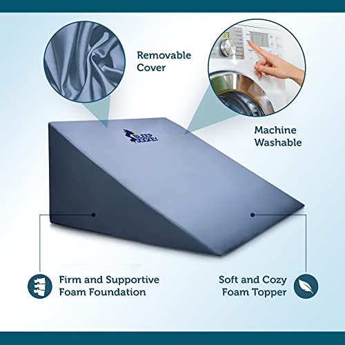 Sleep Jockey Bed Wedge Pillow Clinical Grade Memory Foam Wedge for