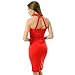 ALAIX Womens Strapless Halter Deep V With Steel Chest Support Bodycon Dresses