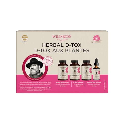 Wild Rose Herbal D-tox Kit – 12 Day Cleanse Program – Detox Cleanse for Colon, Gut Health, Constipation Relief for Adults