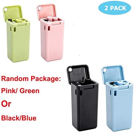 Collapsible Reusable Metal Straws, Foldable Drinking Straw Stainless Steel, Portable Straw Travel Straw with Case Cleaning Brush (Black/Blue)