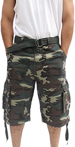 La Gate Mens Big and Tall Belted up to size 50 Cargo Short