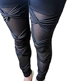 Polytree Women's Ripped Stretch Leggings Pants