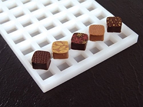 Click Here to See More Images Silicone Chocoflex Mold for Ganache and Chocolate, Square, 23x23mmx14mm high, 54 Cavities
