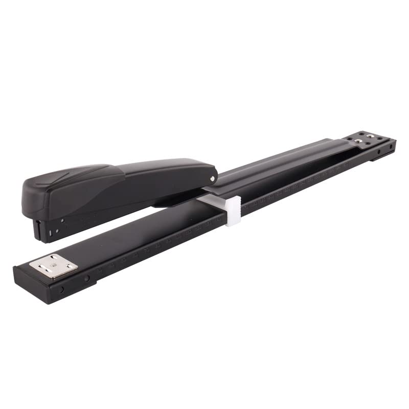 JIUJ Heavy Duty Stapler Long arm Professional 50 Sheets Capacity Metal Office Supplies Black