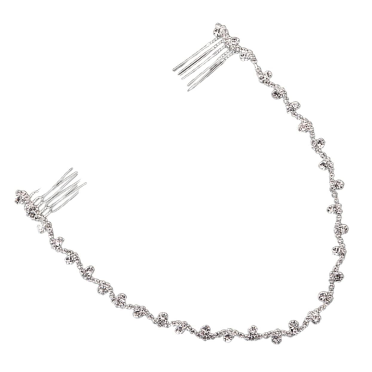 Headbands Rhinestone Diamond Accessory Crystal Headband Jewelry Wedding Flower Clip Decorative Tassel for Shiny Vine Hairpin Sparkly Women Bride Silver Girls Chains — image 1