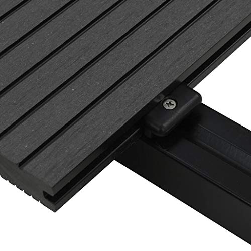 vidaXL WPC Terrassendielen Massiv 26m² 2,2m 20mm Schwarz Komplettbausatz Diele – Bild 6