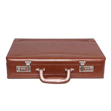 HIGH TOUCH Tan Faux Leather Briefcase