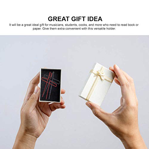 Eutuxia Music Book Clip Holders - Rectangle Shaped, Metal & Lightweight - Keep Your Paper with Sheet Holder for Piano, Keyboard & Music Stand - Great Gift Idea for Musicians [2PK / Black & Red] - Thumbnail 2