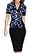 FORTRIC Women Sexy Knee Length V Neck Bodycon Wear to Work Cocktail Pencil Dress
