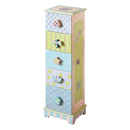 Fantasy Fields - Crackled Rose Hand Crafted Kids Storage Cabinet with 5  Drawers