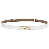 FENLDY Adjustable Thin Belts For Womens Skinny Belts For Dresses Womens Solid Color Alloy Turn Lock Belts For Jeans