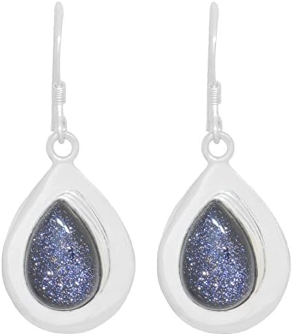 ERCE Blue Goldstone Earrings, 925 Sterling Silver