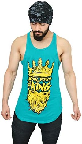 Anax Aesthetics Men's Bow Down to The King Arc Stringer Stringer Tank Tops for Men Gym Vest for Men Sleeveless