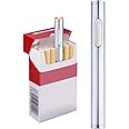Slim Lighters USB Electric Lighter Rechargeable Windproof Flameless Cigarette Lighter Mini Protable No Gas Lighter (Silver)