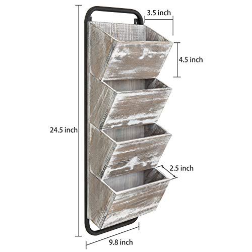 MyGift 4Tier Rustic Wood & Metal WallMounted Mail Sorter Pricepulse