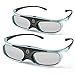 APEMAN 3D Glasses Ultra-Clear HD 144 Hz DLP Link 3D Active Rechargeable Shutter Glasses for All 3D DLP-Link Projectors - Two Pack