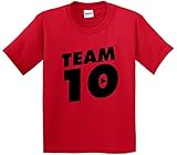New Way 784 - Youth T-Shirt Team 10 Ten #Team10 Jake Paul Medium Red