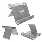 iPad Stand, Skiva Desktop Multi-Angle Adjustable Portable Aluminium Stand Holder for iPad Pro Air mini, iPhone 6s Plus, Samsung Galaxy S7 S6 Edge Smartphones, Tablets, E-readers (Silver) [Model:ES102]