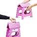 ACSTEP Folding Step Stool for Adults-11 Height Lightweight Plastic Stepping Stool. Foldable Step Stool Hold up to 300lbs Non Slip Collapsible Stool Pink