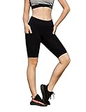 AJISAI Womens 8.5 inches Pro Compression Yoga Running Workout Biker Shorts Spandex Athletic Tights