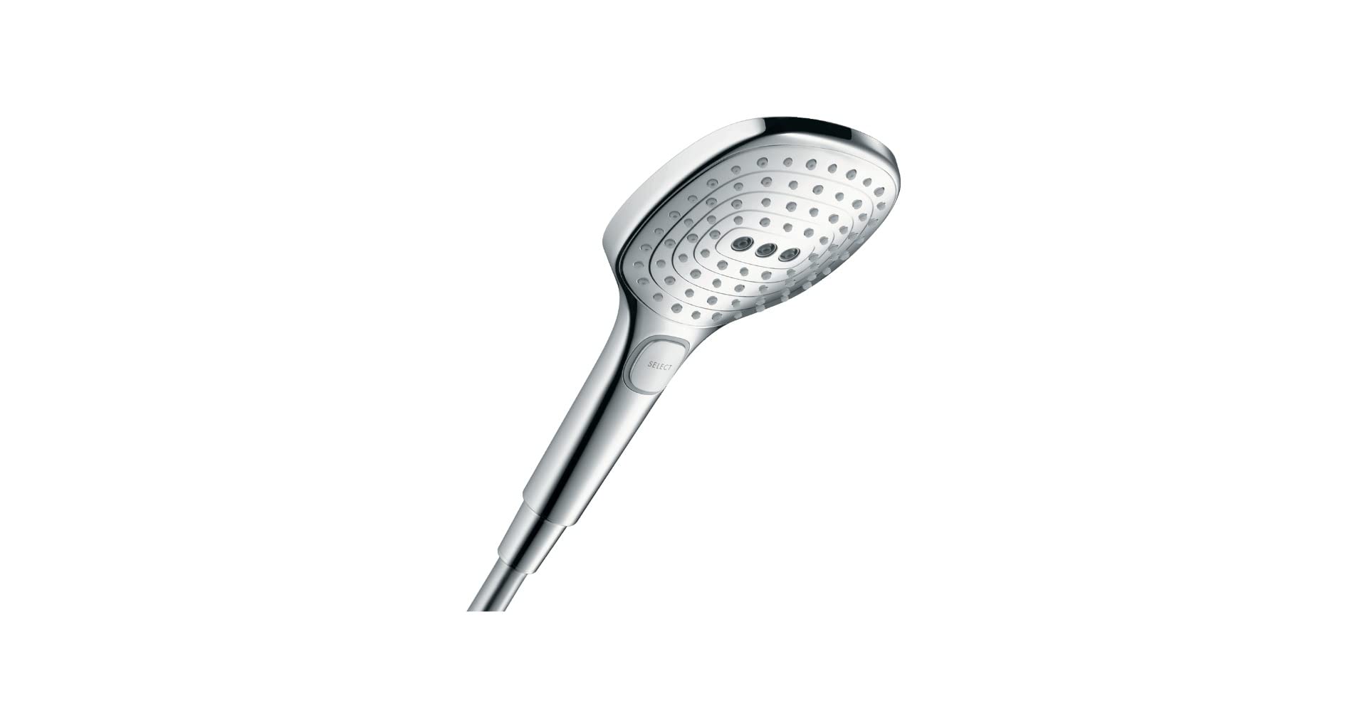 hansgrohe Raindance Select E - shower head, hand shower square (120 x 120 mm) with 3 sprays, with anti-limescale function, chrome, 26520000 — image 1