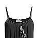 BEPEI Spaghetti Strap Tank Top, Sleeveless Cami Shirts Summer Beach Comfy Wear,Black,Medium