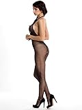 Amoretu Womens Fishnet Crotchless Bodystocking Floral Open Crotch Lingerie Mesh Sexy Bodysuits