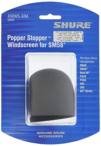Shure A58WS-GRA Foam Windscreen for All Shure Ball Type Microphones, Gray