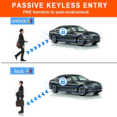 Car Alarm System Push to Start Ignition Kit, PKE Passive Keyless Entry Car Alarm System with