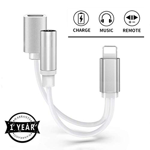 for iPhone Charger Adapter for iPhone 3.5 mm Headphone Jack Splitter for iPhone Xs/Xs Max/XR/ 8/8 Plus/X (10) / 7/7 Plus Dongle Charger and Listen to Music Aux Adapter Audio + Charge Adaptor Connector