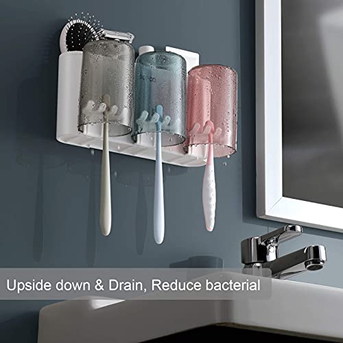 Toothbrush Holders Wall Mounted, MOPMS Kids Toothbrush Toothpaste