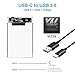 ELUTENG 2.5 HDD Enclosure USB C UASP Clear External Hard Drive Case USB3.0 - USB3.1 Cable Transparent SATA to USB C SSD Compatible 9.5mm/7mm 2T