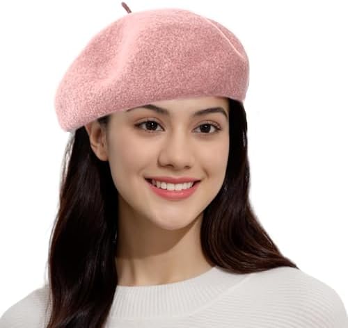 Wool Beret Hat with Elastic Fit, Handmade Decoration, Kawaii Style Deer Beret, French Kawaii Beret Hat, Handmade Woolfelt  main image 3