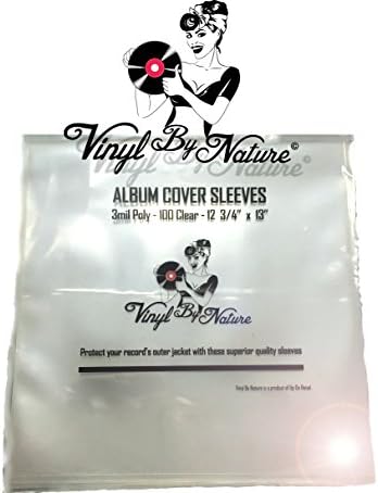 (100) Outside Vinyl Record Sleeves Outer Covers LP Album Protective Clear Plastic Sleeve Storage 12" Square Industry Standard Premium Heavy Duty 12 3/4" x 13" Music Supplies